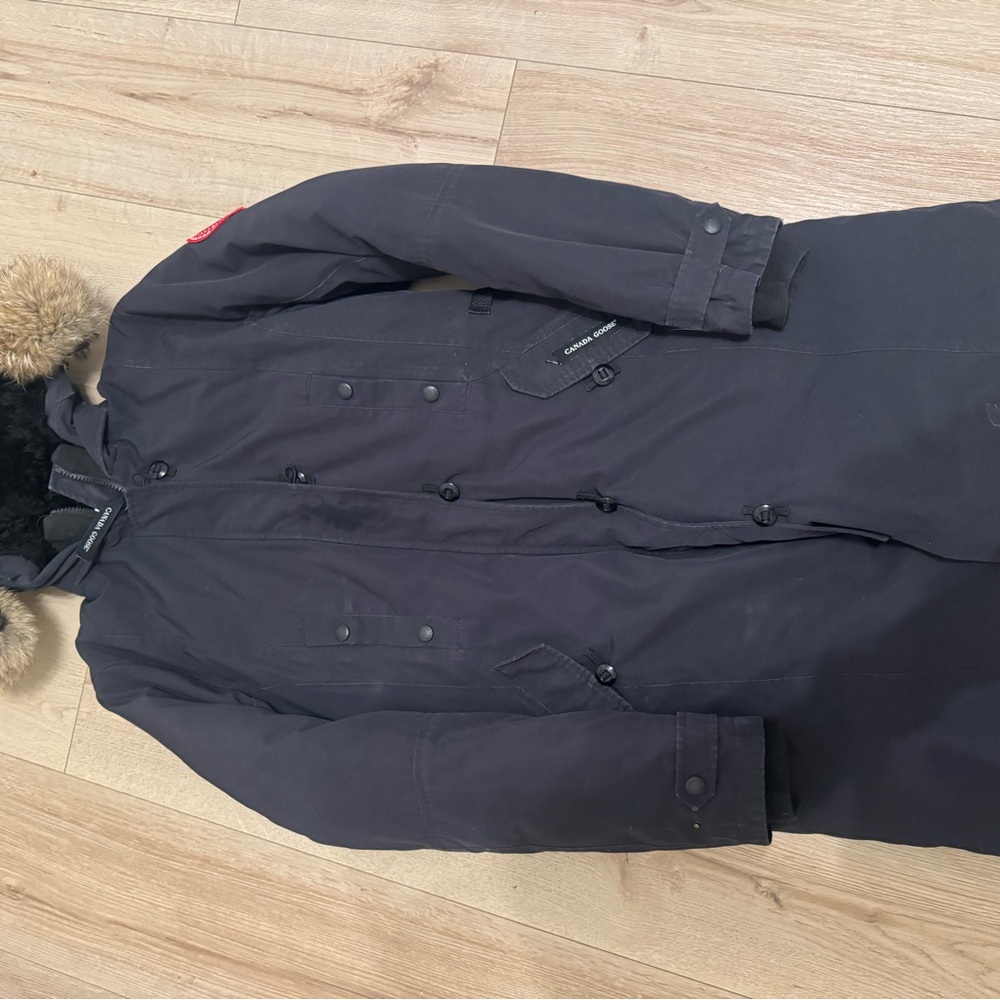 Canada Goose Dark Jacket with Fur Trim